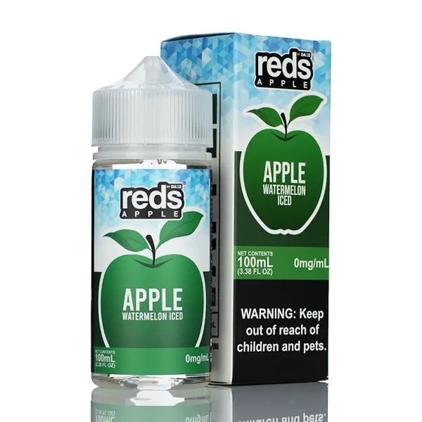 7 Daze Reds Apple ICED - No Nicotine Vape Juice - 100ml - Image 3