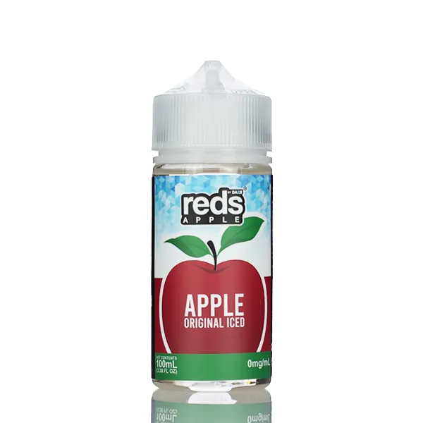7 Daze Reds Apple ICED - No Nicotine Vape Juice - 100ml - Image 4