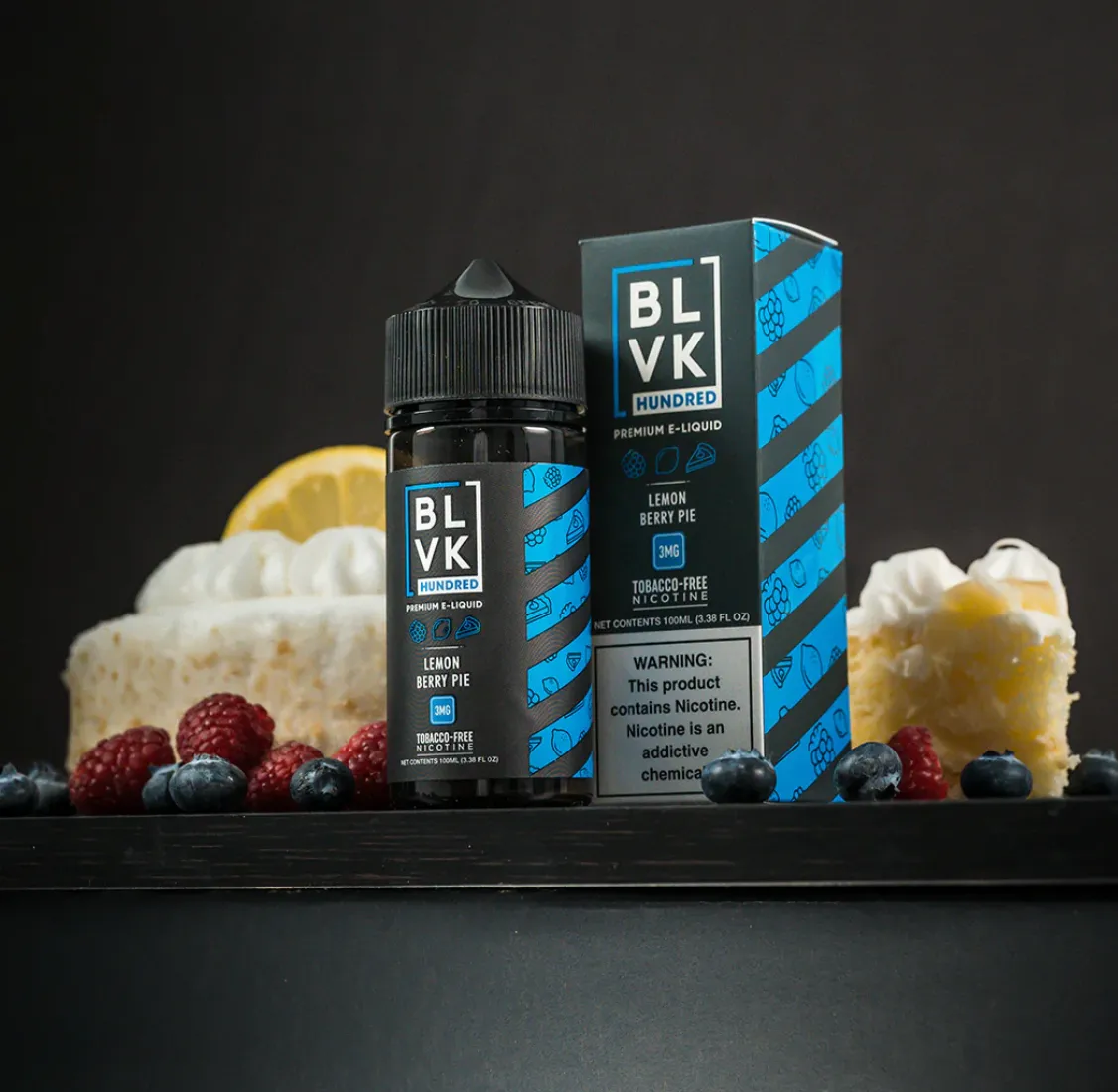 BLVK Hundred E-liquid - Lemon Berry Pie - 100ml - Image 3